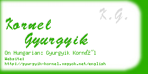 kornel gyurgyik business card